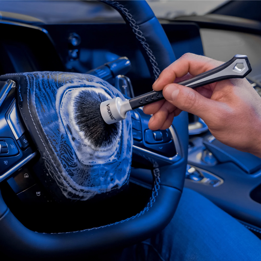 Soft-bristle detailing brushes used by CHM Detailing Co.